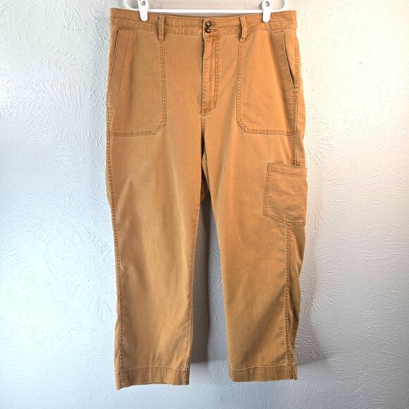 Madewell Military Utility Straight Leg Pants Sz 33 Brown Relaxed Loose Fit Cargo - Picture 1 of 13